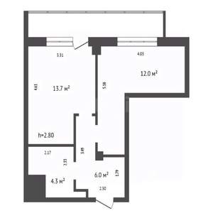 1-к квартира, вторичка, 36м2, 4/17 этаж