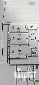 2-к квартира, вторичка, 63м2, 9/16 этаж
