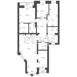 4-к квартира, вторичка, 145м2, 2/4 этаж