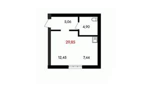 1-к квартира, вторичка, 30м2, 9/18 этаж