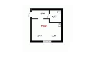 1-к квартира, вторичка, 30м2, 10/18 этаж