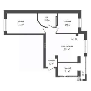 3-к квартира, вторичка, 121м2, 6/10 этаж