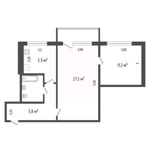 2-к квартира, вторичка, 41м2, 5/5 этаж