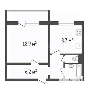 1-к квартира, вторичка, 40м2, 9/10 этаж