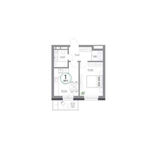 1-к квартира, вторичка, 38м2, 3/7 этаж