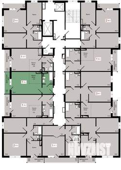 1-к квартира, строящийся дом, 34м2, 15/17 этаж