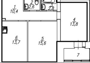 2-к квартира, вторичка, 59м2, 5/8 этаж