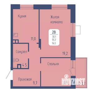 2-к квартира, вторичка, 57м2, 2/15 этаж