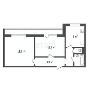 2-к квартира, вторичка, 54м2, 7/10 этаж