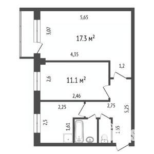 3-к квартира, вторичка, 61м2, 2/5 этаж