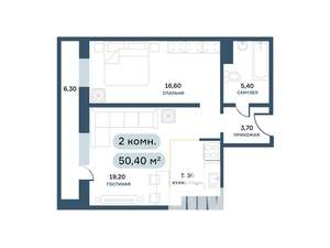 2-к квартира, вторичка, 50м2, 7/17 этаж
