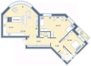 3-к квартира, вторичка, 108м2, 5/8 этаж