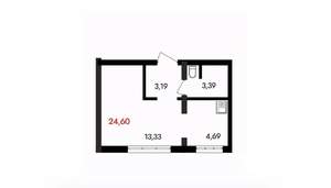 1-к квартира, вторичка, 25м2, 11/18 этаж