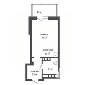 Студия квартира, вторичка, 22м2, 5/19 этаж