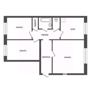 3-к квартира, вторичка, 64м2, 1/9 этаж