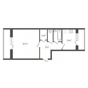 1-к квартира, вторичка, 39м2, 2/9 этаж