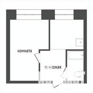 1-к квартира, вторичка, 25м2, 3/6 этаж