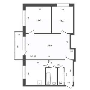 3-к квартира, вторичка, 49м2, 3/5 этаж