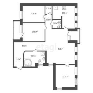 4-к квартира, вторичка, 125м2, 3/9 этаж