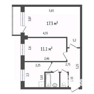 3-к квартира, вторичка, 61м2, 2/5 этаж