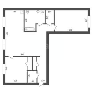 3-к квартира, вторичка, 80м2, 2/5 этаж