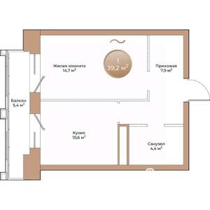 1-к квартира, вторичка, 39м2, 3/24 этаж