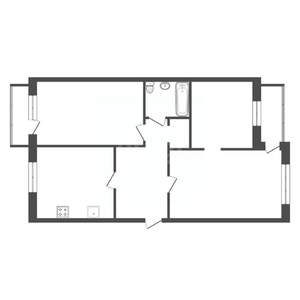 3-к квартира, вторичка, 59м2, 5/5 этаж