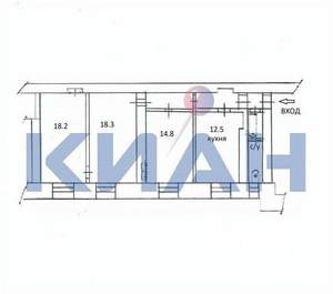 3-к квартира, вторичка, 79м2, 2/3 этаж