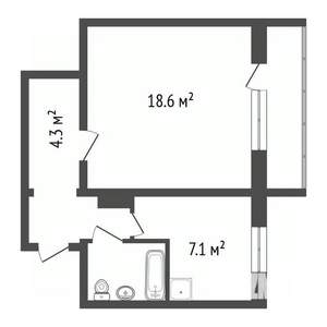 1-к квартира, вторичка, 38м2, 5/10 этаж