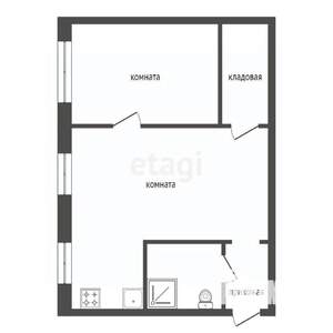 2-к квартира, вторичка, 43м2, 1/5 этаж