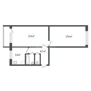 2-к квартира, вторичка, 49м2, 5/5 этаж