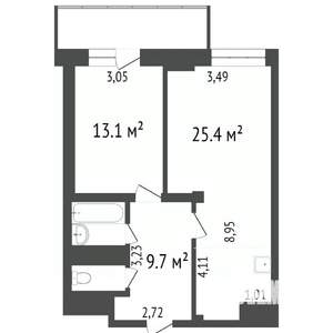 2-к квартира, вторичка, 70м2, 13/23 этаж