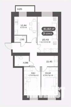 3-к квартира, вторичка, 82м2, 14/15 этаж