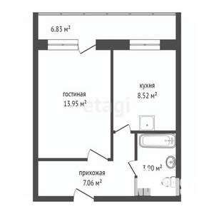 1-к квартира, вторичка, 34м2, 12/17 этаж