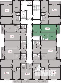 1-к квартира, строящийся дом, 45м2, 9/17 этаж