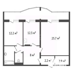 2-к квартира, вторичка, 70м2, 10/19 этаж