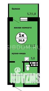 Студия квартира, вторичка, 26м2, 13/19 этаж