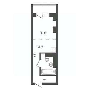 Студия квартира, вторичка, 23м2, 2/25 этаж