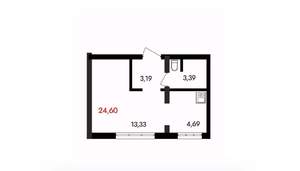 1-к квартира, вторичка, 25м2, 3/18 этаж