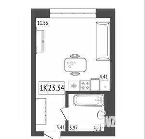 1-к квартира, вторичка, 23м2, 5/17 этаж