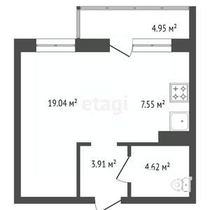 1-к квартира, вторичка, 37м2, 7/15 этаж