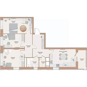 3-к квартира, вторичка, 88м2, 6/24 этаж