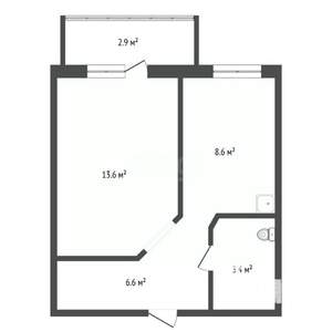 1-к квартира, вторичка, 36м2, 4/14 этаж