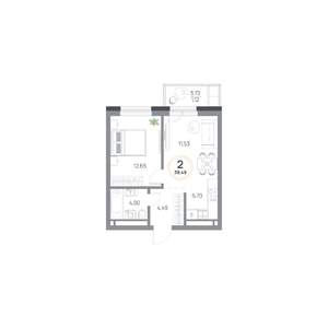 2-к квартира, вторичка, 39м2, 5/9 этаж