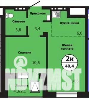 2-к квартира, вторичка, 40м2, 15/19 этаж