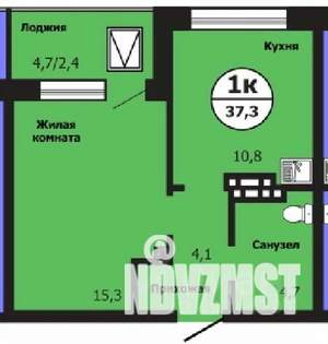 1-к квартира, строящийся дом, 38м2, 4/19 этаж
