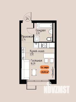 1-к квартира, вторичка, 21м2, 3/17 этаж