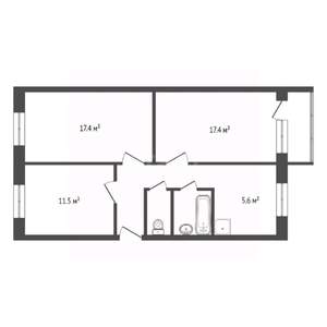 3-к квартира, вторичка, 62м2, 5/5 этаж
