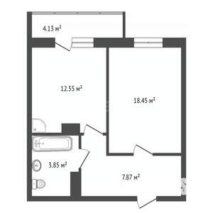 1-к квартира, вторичка, 41м2, 4/24 этаж