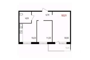 2-к квартира, вторичка, 52м2, 18/18 этаж